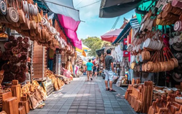 Ubud traditional art market street