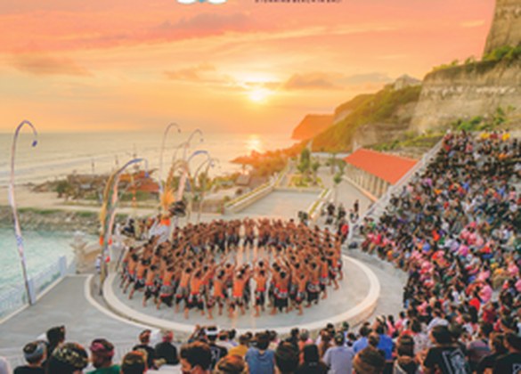 Kecak dance at sunset on Melasti Beach