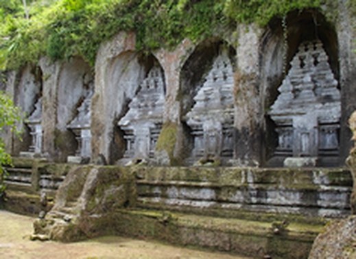 Gunung Kawi royal tombs carved into rock cliffs