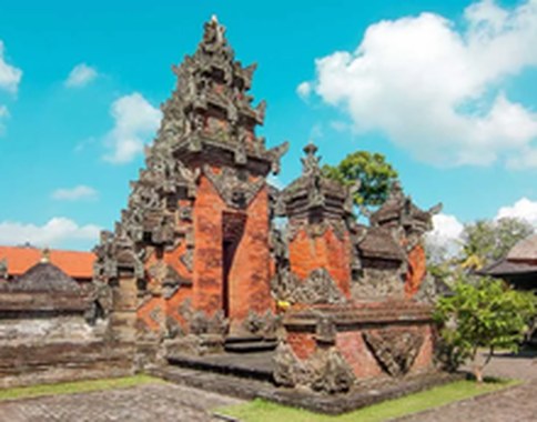 Batuan Temple with detailed Balinese stone carvings